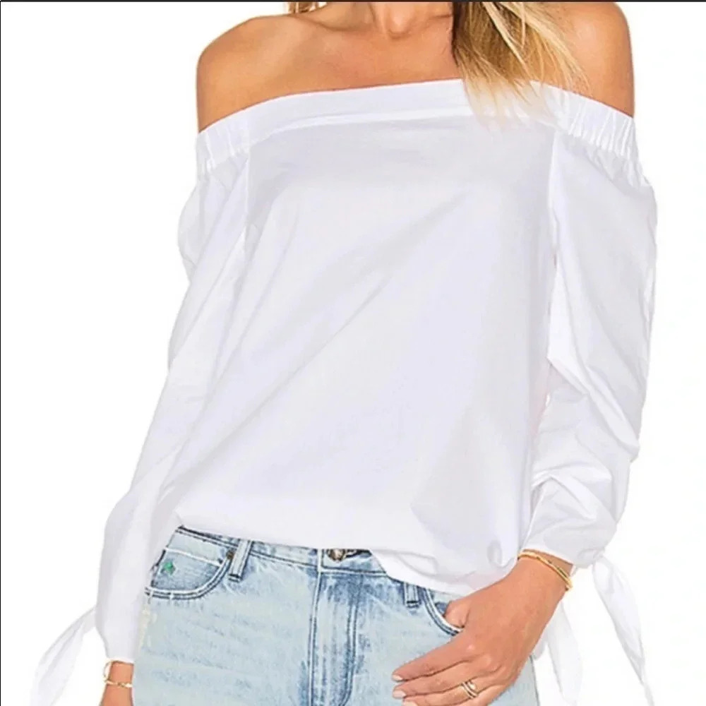 Free People Show Me Some Shoulder White Blouse Top